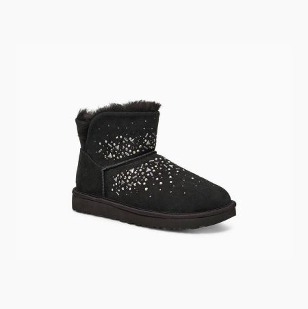 UGG Classic Galaxy Bling Mini Black Boots for Women (XNRG24631)